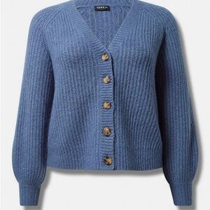 Torrid Blue Knit Cardigan Sweater